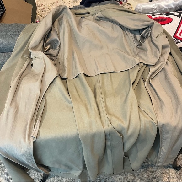 All Saints Men's 40 Large Siren Mac Twill Trench Coat Sage Green - Picture 14 of 16